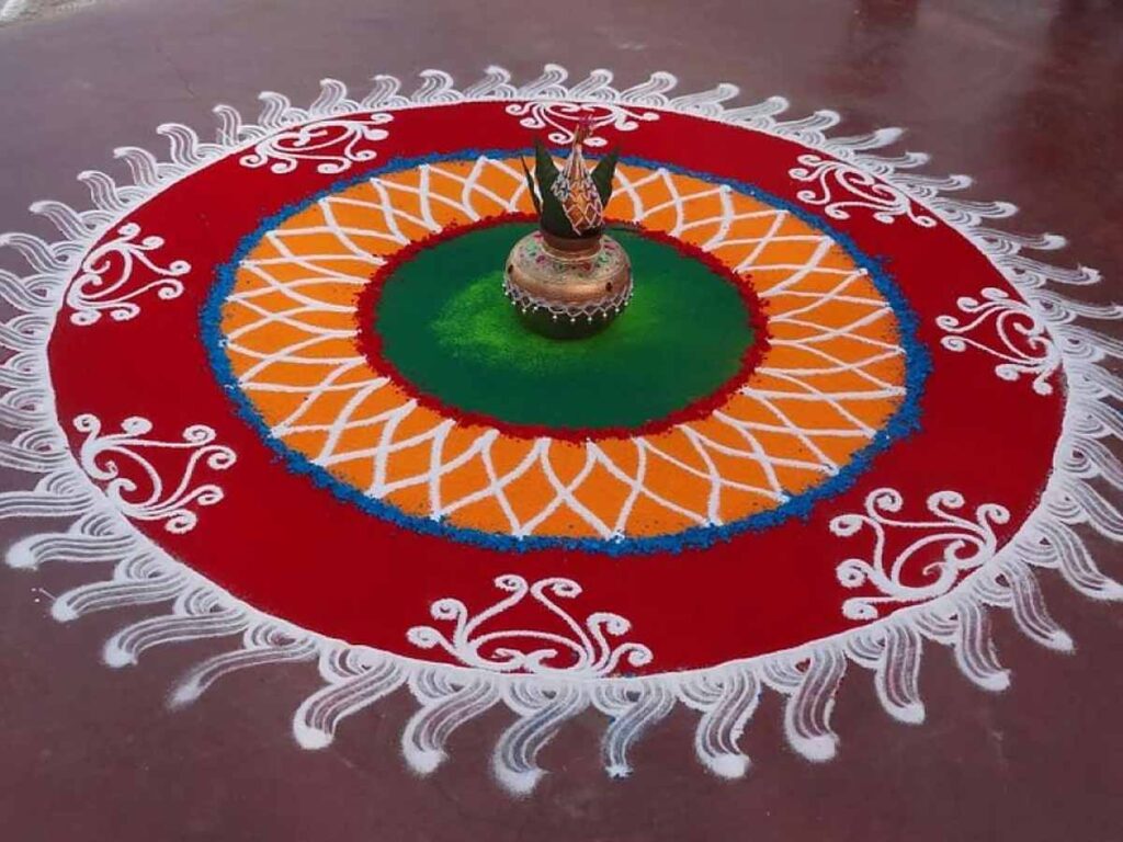 Simple paint rangoli